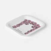 Lichtroze Rozen bruiloft Papieren Bordje (Gebogen)