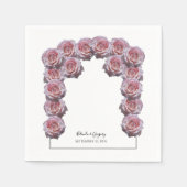 Lichtroze Rozen bruiloft Servet (Voorkant)