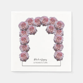 Lichtroze Rozen bruiloft Servet