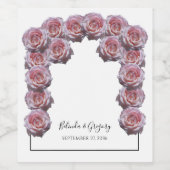Lichtroze Rozen bruiloft Wijn Etiket (Enkel label)