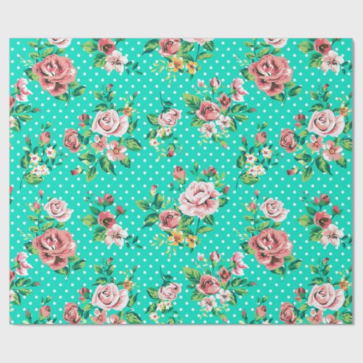 Lichtroze Rozen en knoppen Cadeaupapier (Vlak)