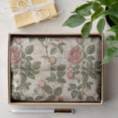 Lichtroze Rozen op Abstract krantenpapier Tissuepapier (Geschenk)