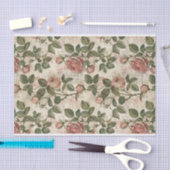 Lichtroze Rozen op Abstract krantenpapier Tissuepapier (Craft)