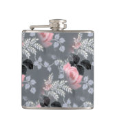 Lichtroze Rozen Patroon Heupfles (Voorkant)