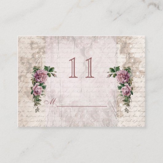  lichtroze rozen Tabel Plaats kaart Plaatskaartje (Voorkant)