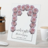 Lichtroze Rozen Weddenenkaarten en cadeaus Reclamebord Met Voetstuk (Insitu)
