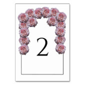 Lichtroze Rozen Wedstrijktafel-nummerkaart Kaart (Voorkant)