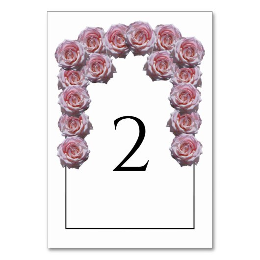 Lichtroze Rozen Wedstrijktafel-nummerkaart Kaart (Voorkant)