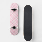 Lichtroze ruit persoonlijk skateboard (Voorkant)