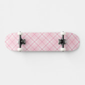 Lichtroze ruit persoonlijk skateboard (Horizontaal)