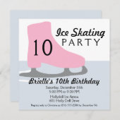 Lichtroze Schaats Datum ijsschaatpartij Kaart (Voorkant / Achterkant)