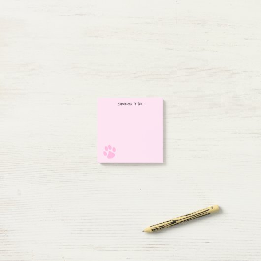 Lichtroze Schattigee Pawprint  om te doen Post-it® Notes (Op bureau)