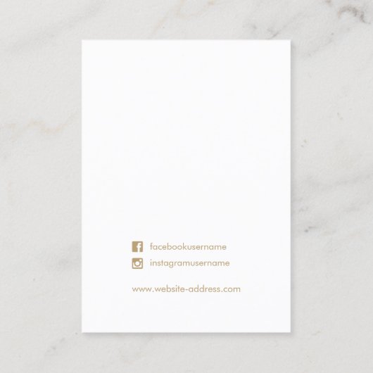 Lichtroze sierjuwelen visitekaartje (Achterkant)