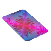 Lichtroze sneeuwvlok op babyblauw magneet (Rechterzijde)