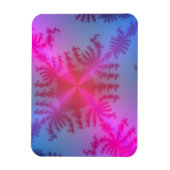 Lichtroze sneeuwvlok op babyblauw magneet (Verticaal)