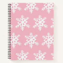 Lichtroze Snowflake Spiral Notitieboek