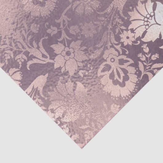 Lichtroze Stencil Flowers op ontlepagina lavender Tissuepapier (Detail)