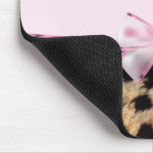 Lichtroze strik & luipaard Cheetah Print Muismat (Hoek)