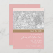Lichtroze & Tan Foto Sla de datum op Aankondigingskaart (Voorkant / Achterkant)