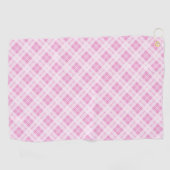 Lichtroze tartan Christmas feestdagen patroon Golfhanddoek (Horizontaal)