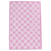 Lichtroze tartan Christmas feestdagen patroon Medium Cadeauzakje (Voorkant)