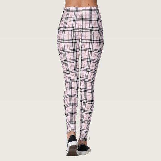 Lichtroze Tarten Plaid Vrouwen Leggings (Achterkant)