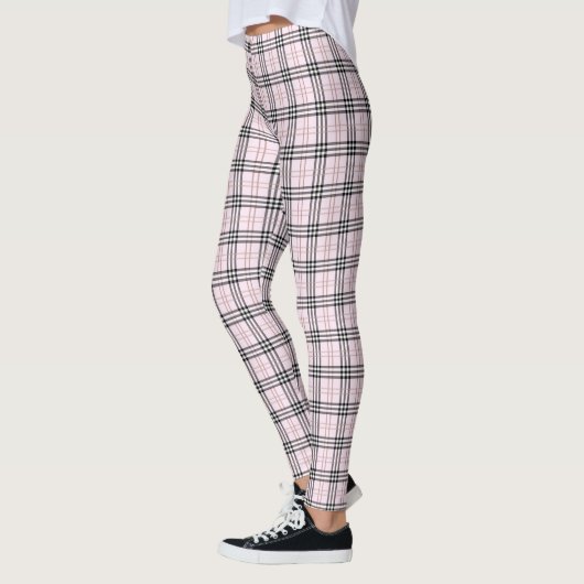 Lichtroze Tarten Plaid Vrouwen Leggings (Links)