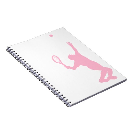 Lichtroze tennis notitieboek (Rechterzijde)