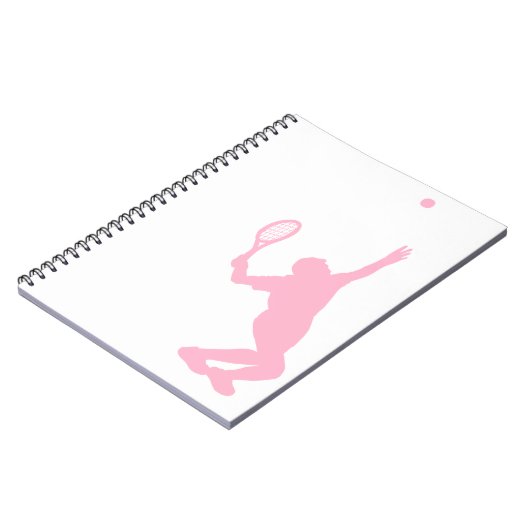 Lichtroze tennis notitieboek (Linkerzijde)