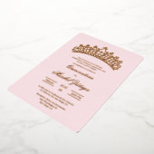 Lichtroze thema Quinceanera Folie Uitnodiging (Gedraaid)