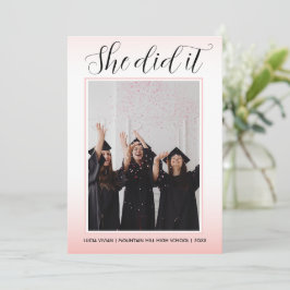 Lichtroze thema Typografie Foto Afstuderen Kaart