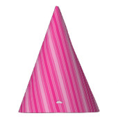 Lichtroze tot donkerroze strepen feesthoedjes (Rechts)