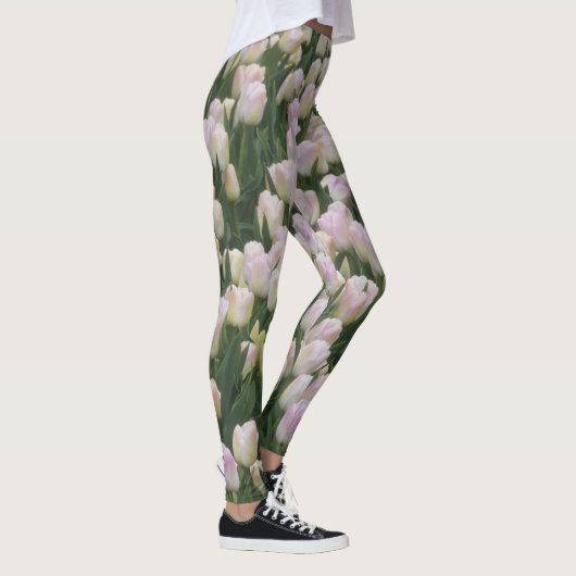 Lichtroze tulpen leggings (Rechts)