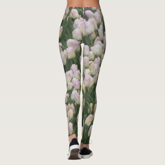 Lichtroze tulpen leggings (Achterkant)