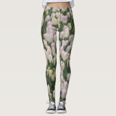 Lichtroze tulpen leggings (Voorkant)