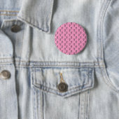 Lichtroze uil patroon ronde button 5,7 cm (In situ)
