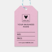 Lichtroze Uw Logo Social Media Prijs Cadeaulabel (Voorkant)