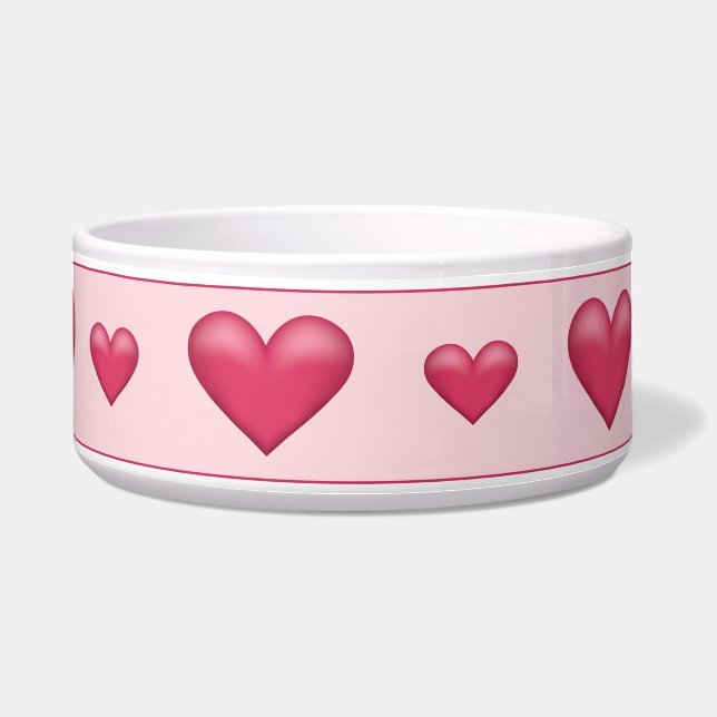 Lichtroze Valentijnsdag Voerbakje (Voorkant)
