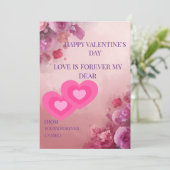 Lichtroze Valentijnskaart | Elegant Romantisch Kaart (Staand voorkant)