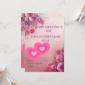 Lichtroze Valentijnskaart | Elegant Romantisch Kaart (Voorkant / Achterkant in situ)