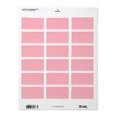 Lichtroze vaste kleur etiket (Full Sheet)