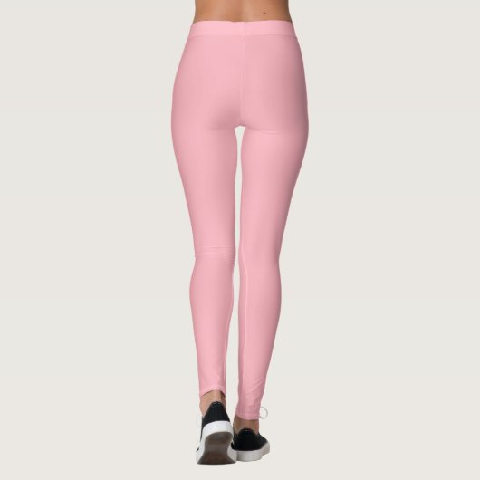 Lichtroze vaste kleur leggings (Achterkant)