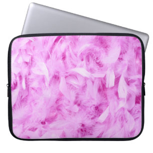 Lichtroze veren laptophoes laptop sleeve