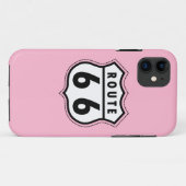 Lichtroze verkeersbord Route 66 Case-Mate iPhone Case (Achterkant (horizontaal))