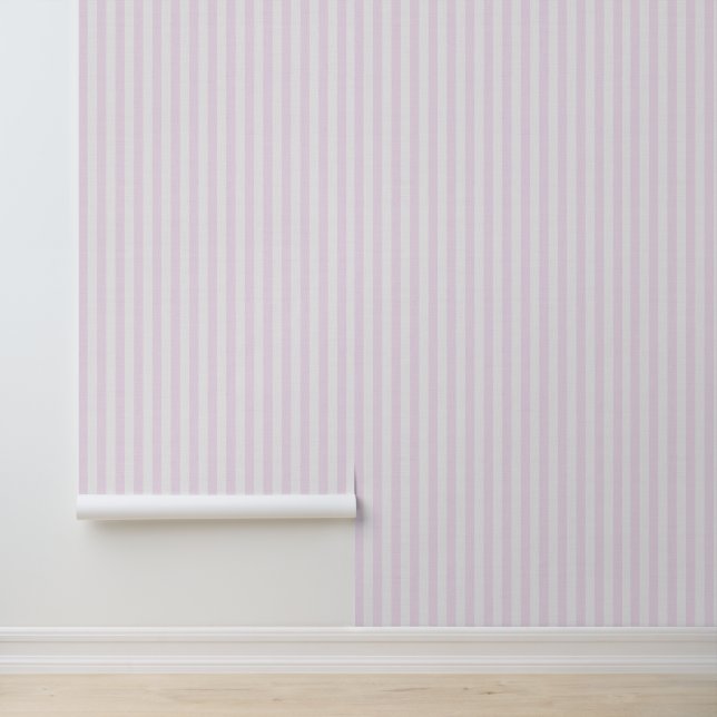 Lichtroze Verticale Strepen Linnen Textuur Kust Behang (Applicatie)