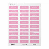 Lichtroze Vet Script Modern Minimalistisch Etiket (Full Sheet)