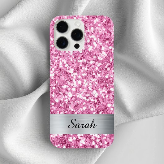 Lichtroze vierkante glittershimmer strook folie Case-Mate iPhone case