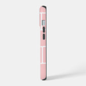 Lichtroze vierkante stenen iPhone 15 case (Linkerkant)