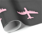 lichtroze vliegtuig cadeaupapier (Rol Hoek)