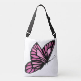 Lichtroze vlinderdwarse Canvas tas